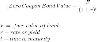 0 coupon bond formula